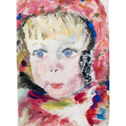 Alix, Portrait, acrylic paint on cotton hessian, 20cm*30cm