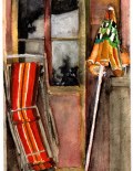 Aquarelle, Terrasse de St Brévin, août 1982