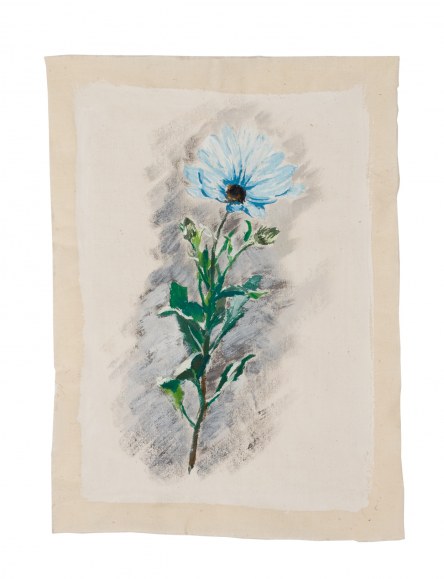 Osteospermum, acrylic paint on cotton, Brest, 14th June 2005, Marie-Claire Raoul