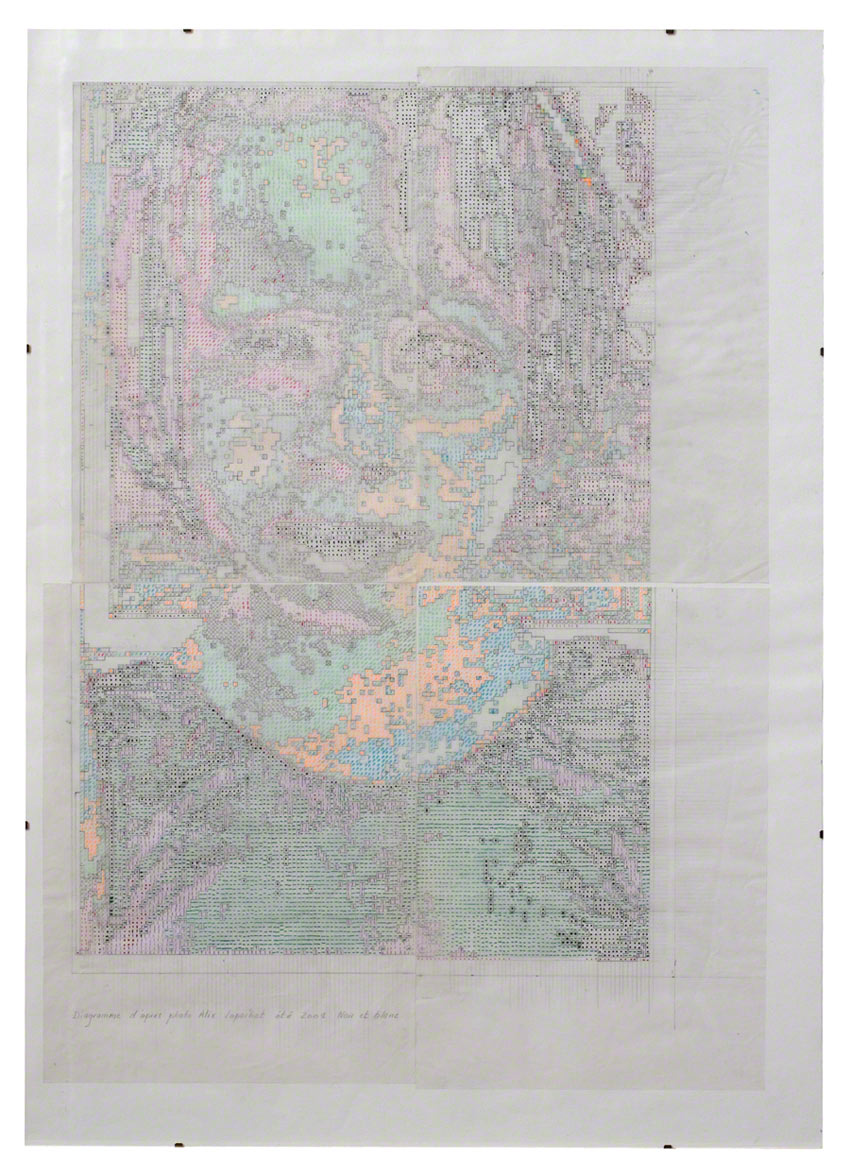 Codification on tracing paper of the photograph of Alix, Marie-Claire Raoul