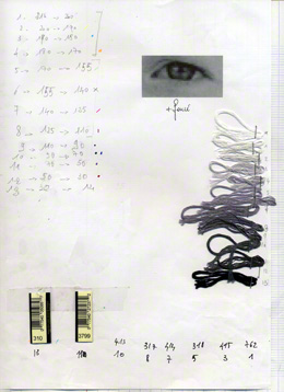 Preparation form for the tapestry [Alix in Kerzafloc'h, full-face, July 2000]