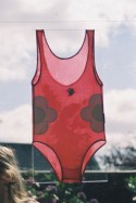 Alix in the garden in Brest and the worn bathing suit, view 2