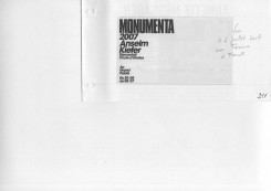 Excerpt of the booklet for Anselm Kiefer's exhibition, « Starfall (Sternenfall)» , MONUMENTA, Grand Palais, handwritten note: "seen on 6th July 2007 with Franck and Fabienne"