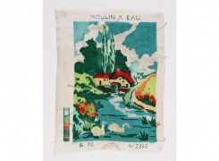 Canevas du moulin à eau, 1974, réalisé par la mère d'Alix