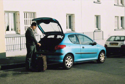 Franck et la Peugeot 206, rue Paul Fort à Brest, avril 2006, simulation du depart, vue 3