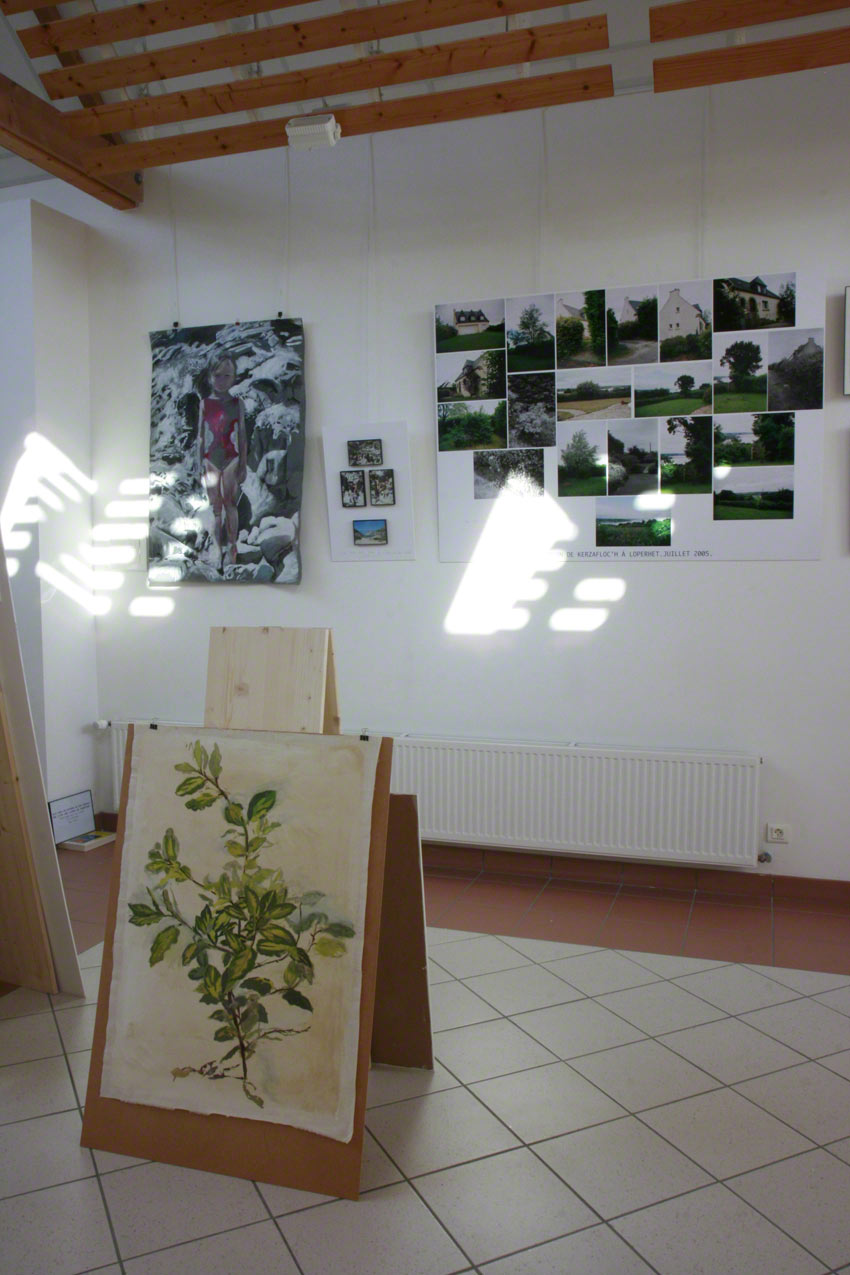 Vue de l'exposition [Le maillot de bain américain], Milizac, février 2011, Marie-Claire Raoul