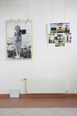 View of the exhibition [The american bathing suit], Milizac, February 2011