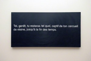 Toi genêt,captif, cercueil, résine, fin des temps, acrylique sur toile