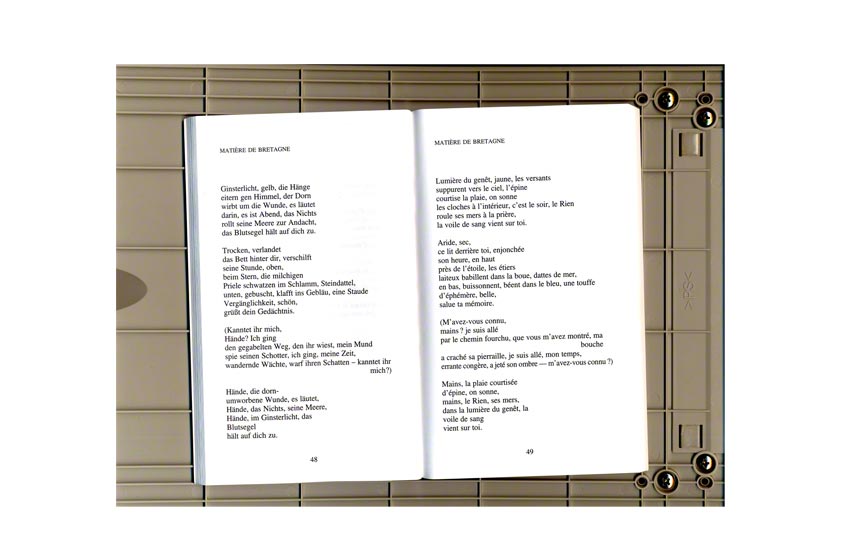 Scanned poem « Matière de Bretagne » (Speech-Grille) Paul Celan, Marie-Claire Raoul