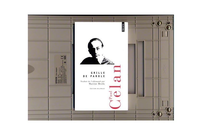 scanner de la page de couverture du recueil Grille de parole, Paul Celan, Marie-Claire Raoul