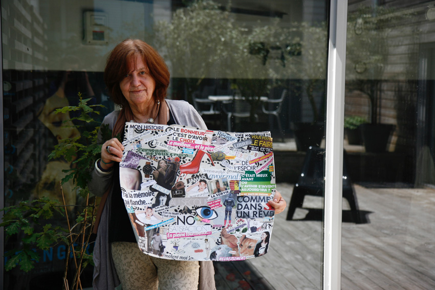 Atelier Femme à histoire, histoires de femmes, espace Lcause, Annette avec son montage