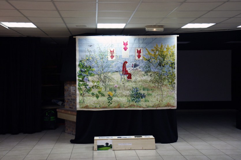 Le rêve ou la jeune fille au voile rouge , PLM Pilier Rouge, Brest, octobre 2012, Marie-Claire Raoul