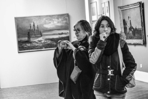 Visite du Musée des Beaux-Arts de Brest le 7 février 2019, atelier [Femmes créatives, femmes libres] de Marie-Claire Raoul, Pennavouez en Saint-Nic (1975), peinture d'André Raffray