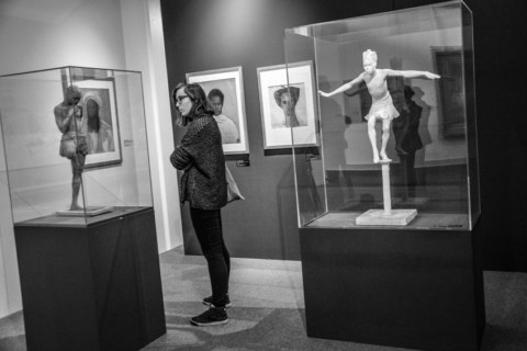 Visite du Musée des Beaux-Arts de Brest le 7 février 2019, atelier [Femmes créatives, femmes libres] de Marie-Claire Raoul, Pennavouez en Saint-Nic (1975), peinture d'André Raffray