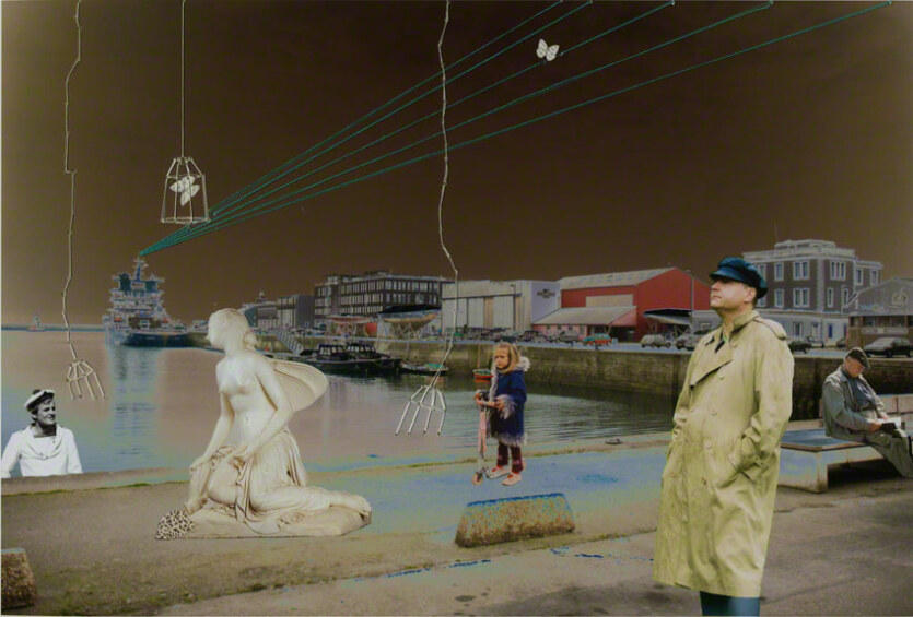 Psyché ou Adèle dans la ville, quai de la Douane, Brest, photo-montages, Marie-Claire Raoul, Marie-Claire Raoul