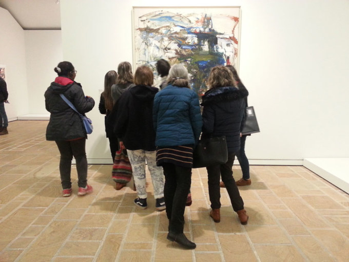 Visite commentée de l'exposition [Mitchell/Riopelle, un couple dans la démesure] le 8 avril 2109 au FHEL à Lanerneau, Atelier [Femmes créatrices, femmes libres !] de Marie-Claire Raoul