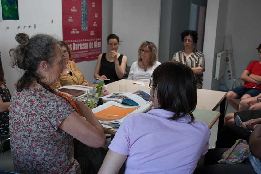 Intervention de l'artiste plasticienne Marie-Michèle Lucas sur la gravure à l'espace Lcause le 5 juillet 2019 dans le cadre de l'atelier [Femmes créatrices, femmes libres !] de Marie-Claire Raoul