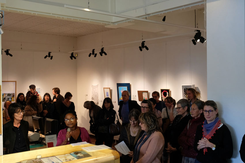 Vernissage de l'exposition [Femmes créatrices, femmes libres !] le 2 octobre 2019 au musée des beaux-arts de Brest, projet conçu et animé par Marie-Claire-Raoul