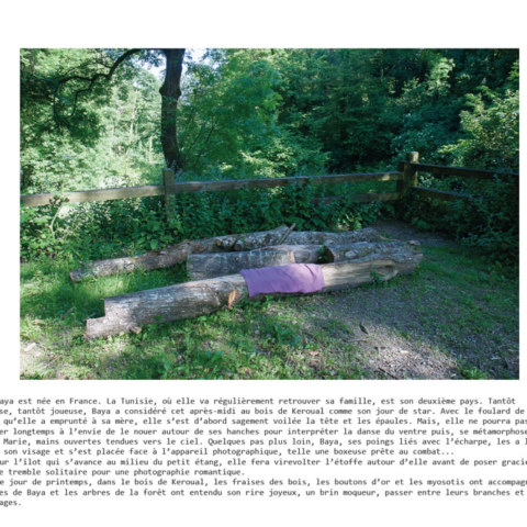 BAT du livre [Je voudrais aller me promener dans les bois : Métamorphoses], photographies et textes de Marie-Claire Raoul, novembre 2019, page de Baya