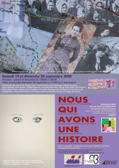 Affiche de l'exposition [Nous qui avons une histoire], les 19 et 20 septembre 2021 à la Maison des Syndicats à Brest.