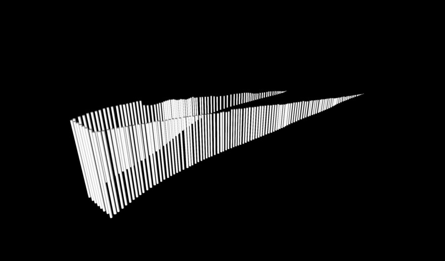 Forme structure Palaren, 3D,, marcher sur l'eau blanche, Marie-Claire Raoul, © adagp, novembre 2021