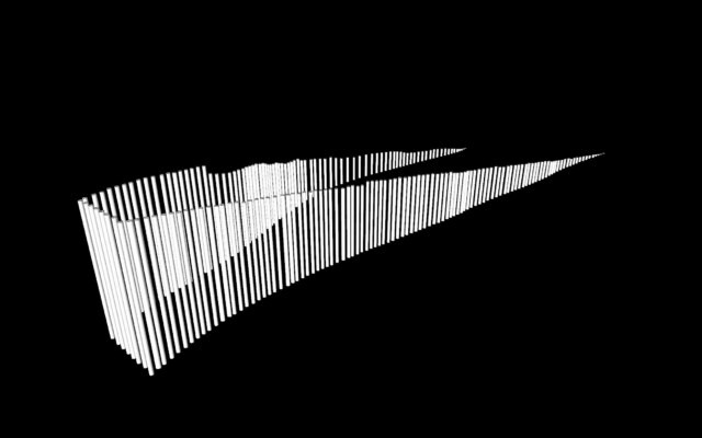 Forme structure Palaren, 3D,, marcher sur l'eau blanche, Marie-Claire Raoul, © adagp, novembre 2021, Marie-Claire Raoul