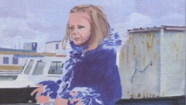 Marie-Claire Raoul, peinture d'Adèle sur le quai de la Douane à Brest, 2015