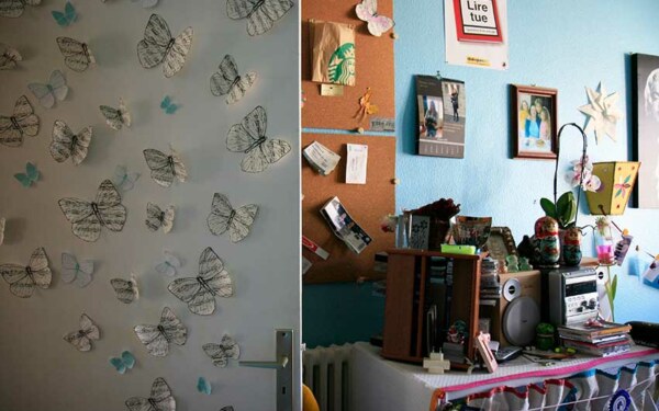 Photographies de la chambre d'Adèle en 2015. Brest